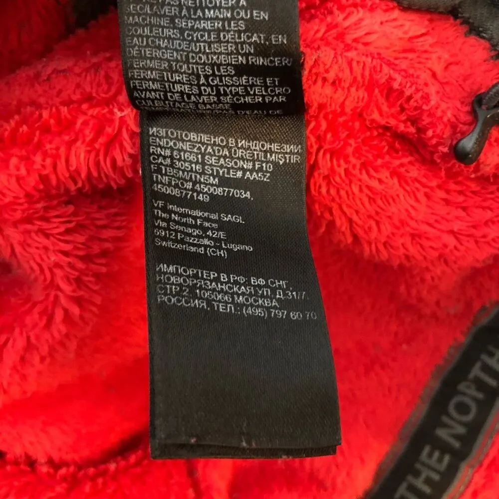The North Face Womens Oso Fleece Full-Zip Hoodie Jacket Red & Black Size M - Image 7
