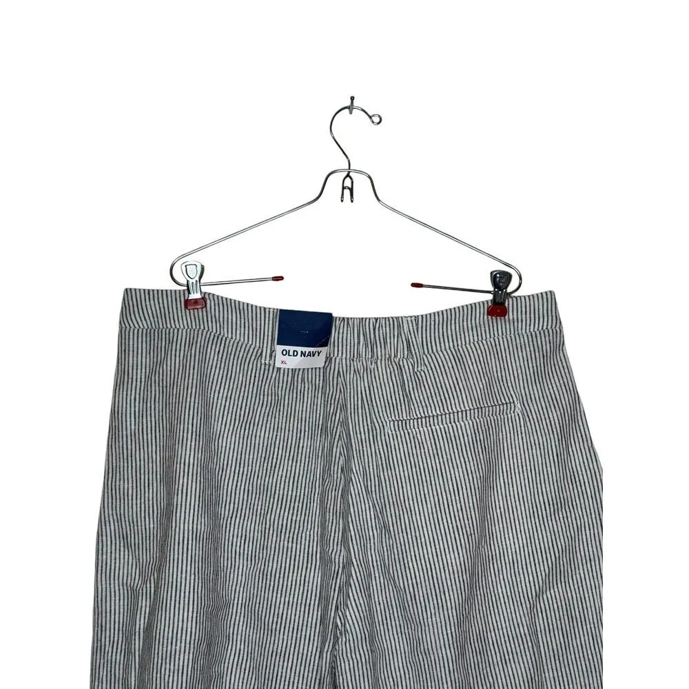 Old Navy Women's Shorts Stripe Linen Blend Pockets Pleated Black/White Sz.XL NWT - Image 10