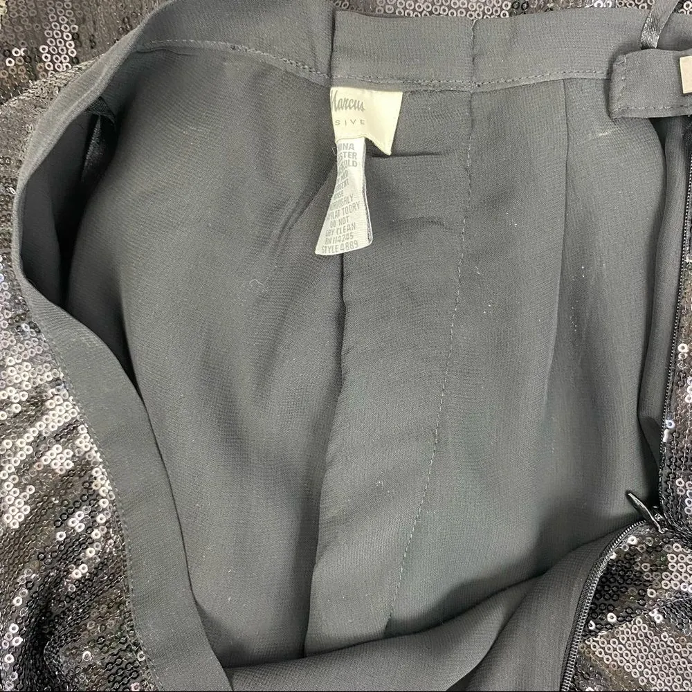 Neiman Marcus Black Sequins Full Length Evening Occassion Pants S 0 - Image 7