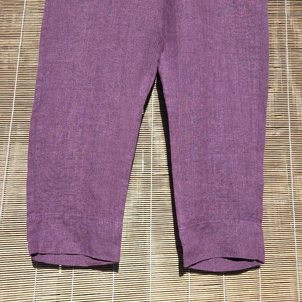 Flax Burgungy Linen Pants 4 - Image 4