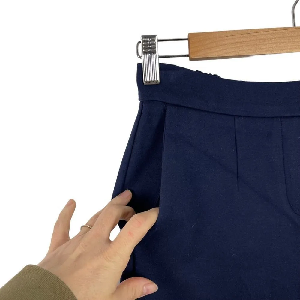 Babaton Aritzia Navy Blue Cohen Cropped Pleated Dress Trousers Pants Size 2 - Image 5