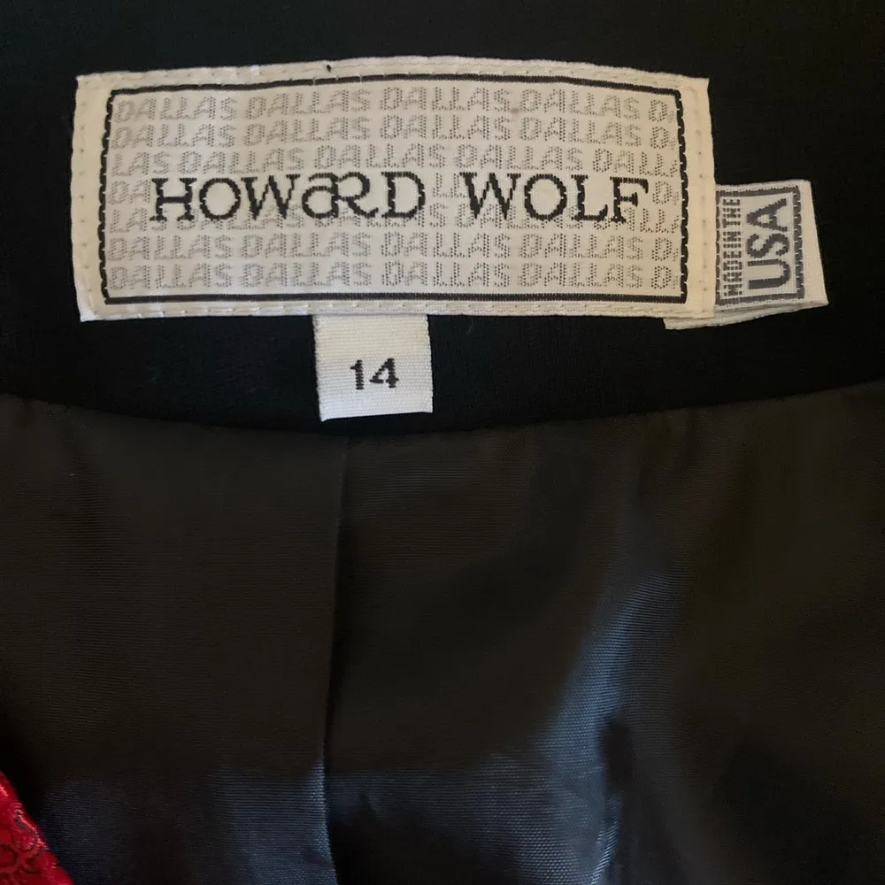 Vintage Howard Wolf Red Black Floral Paisley Button Vest Size 14 Made In USA - Image 7