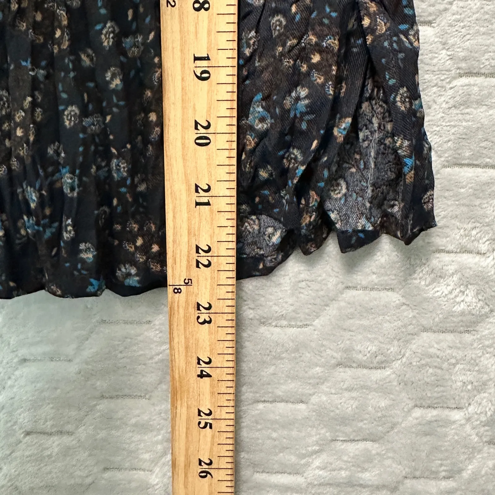 Ines de la Fressange x Uniqlo Womens Floral Crinkle Blouse Small Parisian Boho Black - Image 8