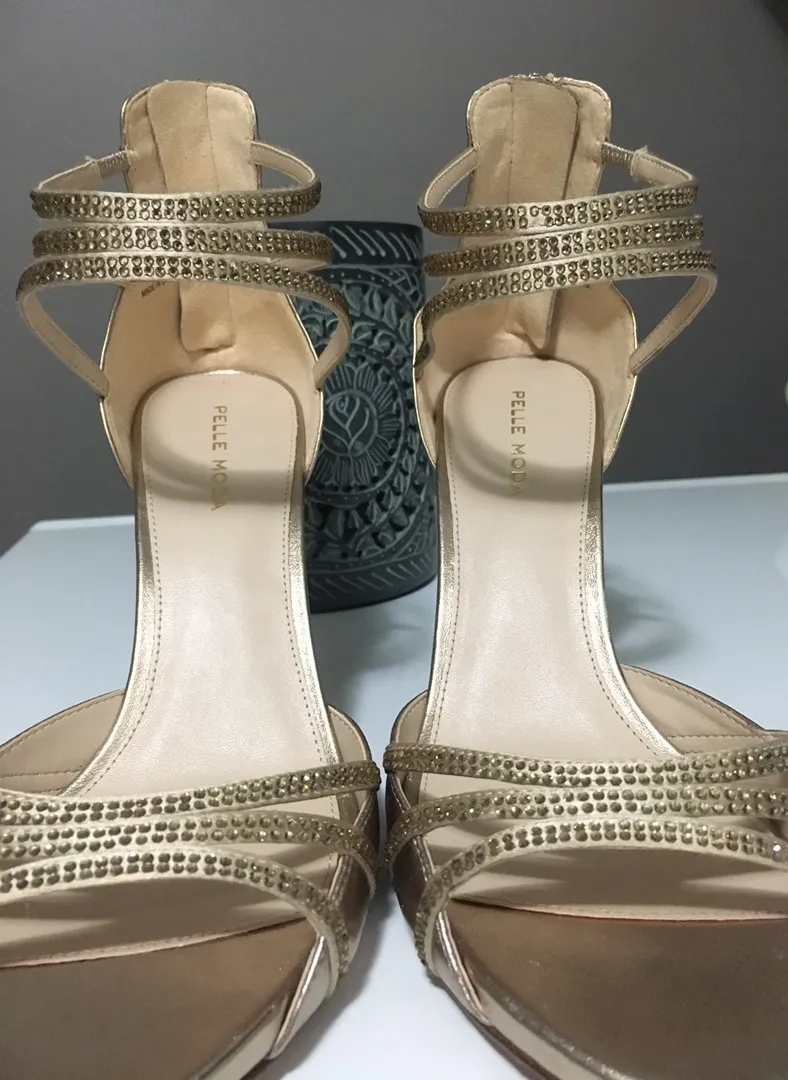 Pelle  Champagne Open-Toe Heels - Image 8