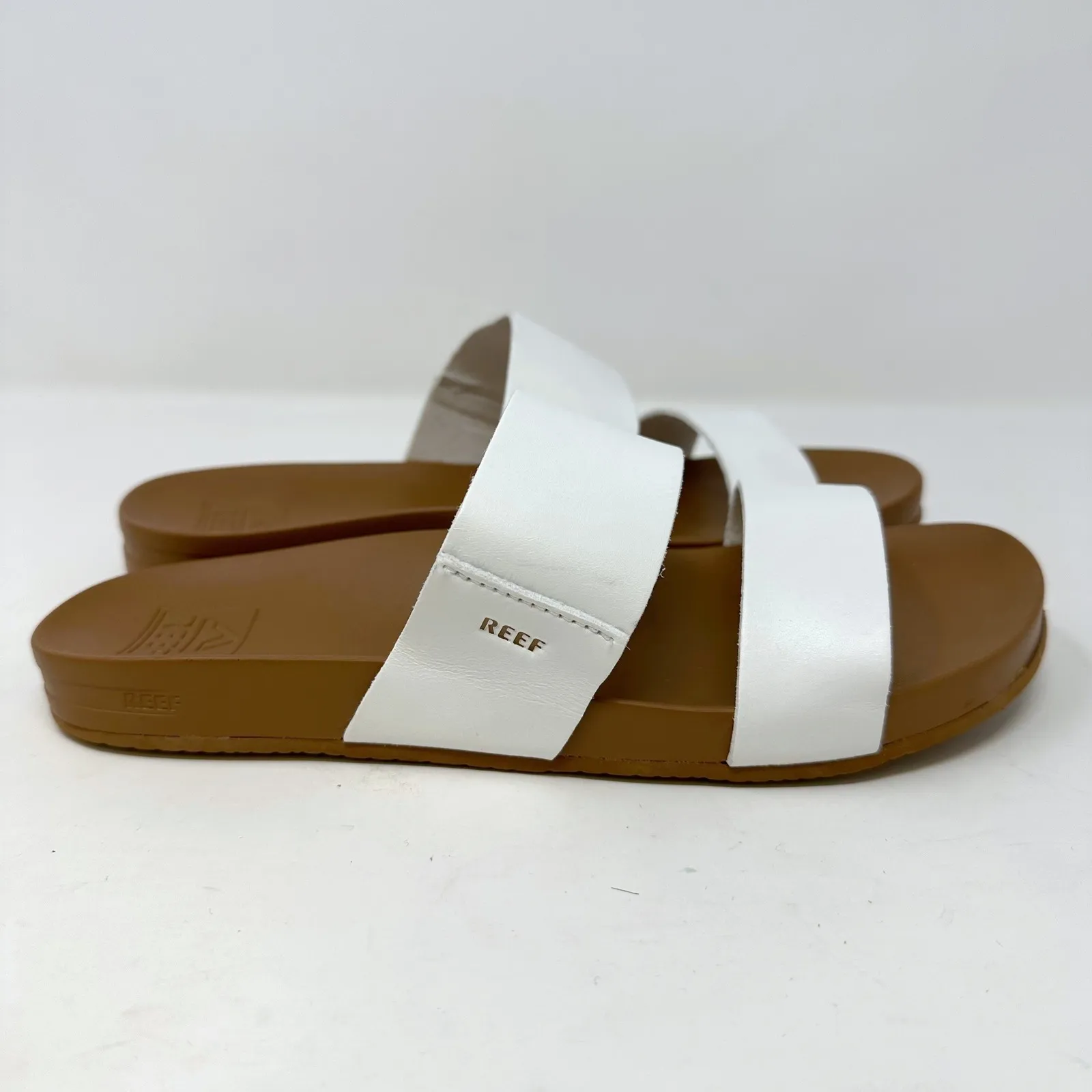 REEF Cushion Vista Double Strap Slide Sandal White 7 - Image 4