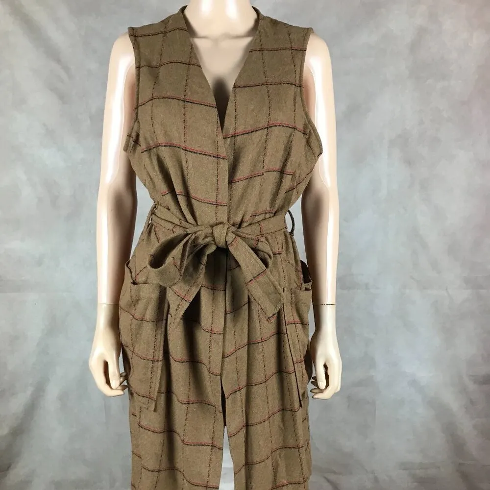 BCBGENERATION Plaid Longline Windowpane Vest NWT LARGE - Image 6