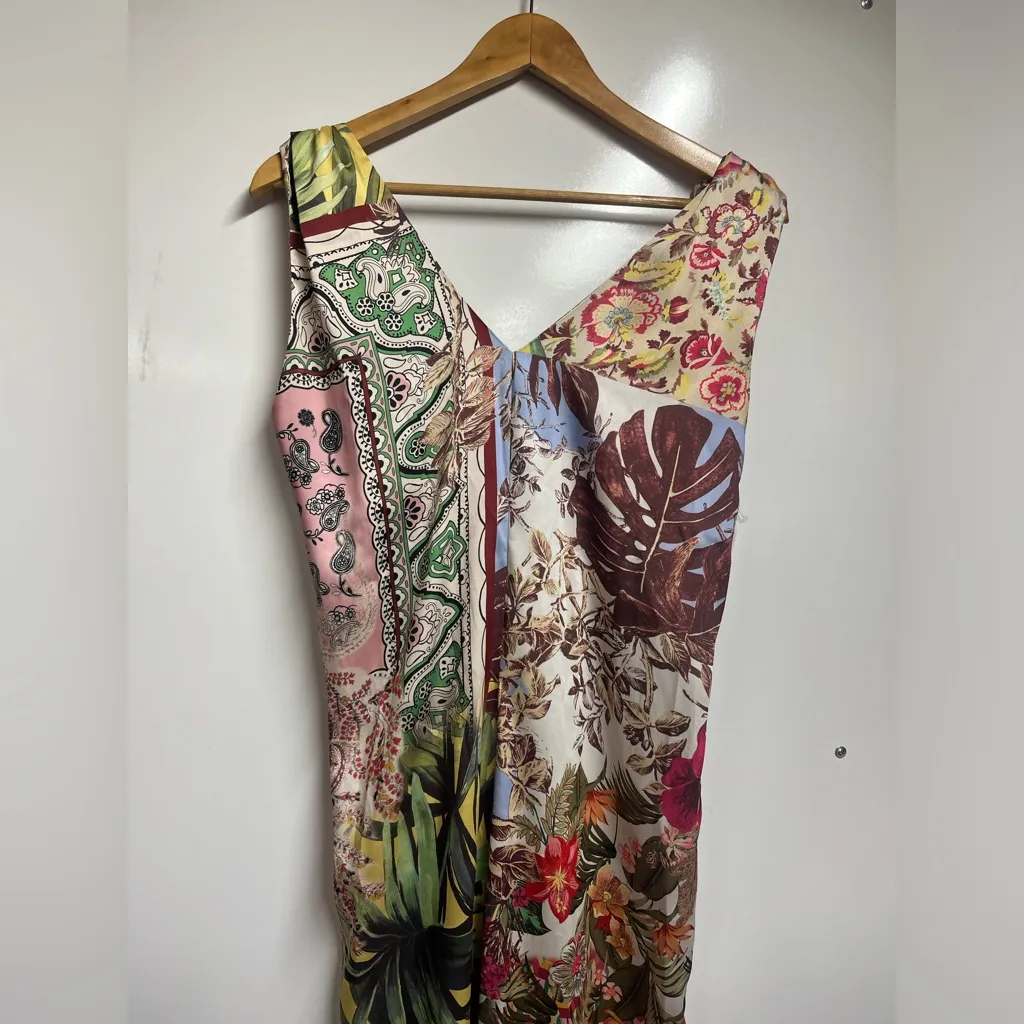 Zara floral wide leg colorful sleeveless jumpsuit size medium women’s - Image 2