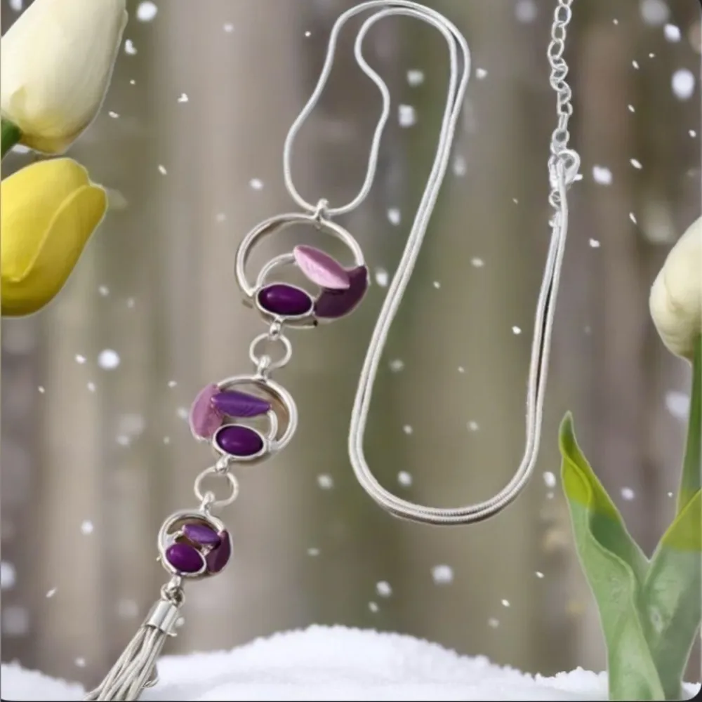 Sweater Long Necklace NWT Purple - Image 6