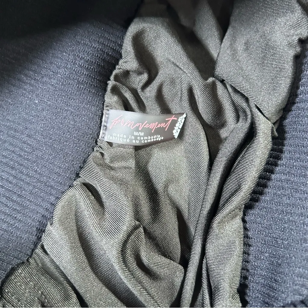 Free People Movement Floral Black High Waist Running Shorts Medium FP Active - Image 4