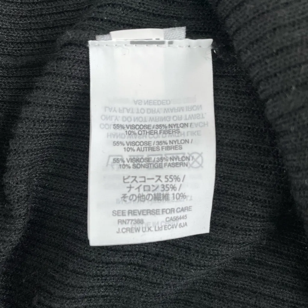 Madewell Black Ribbed Ruffle Shoulder Sweater Size Small - Image 5