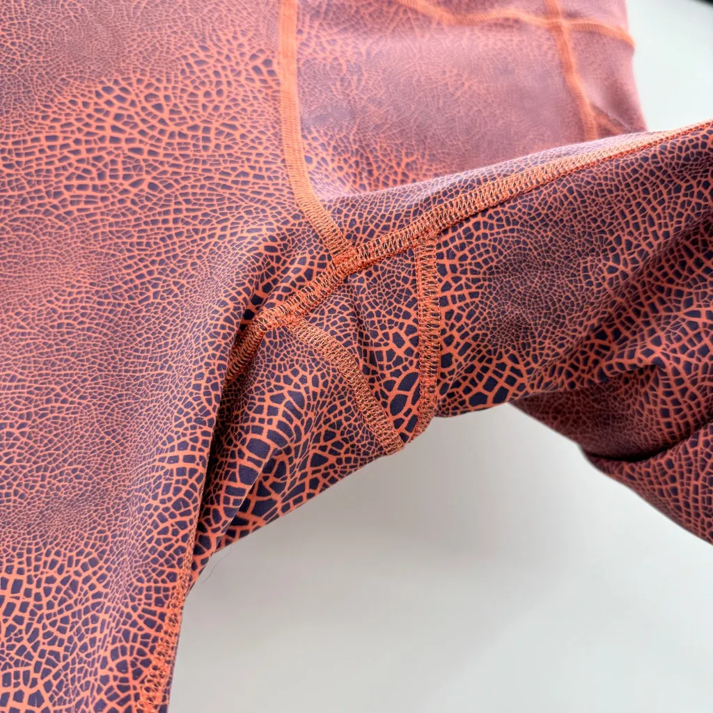 Lululemon Invigorate High-Rise Tight 25" Crackle Glaze Vintage Orange Larkspur 8 - Image 5