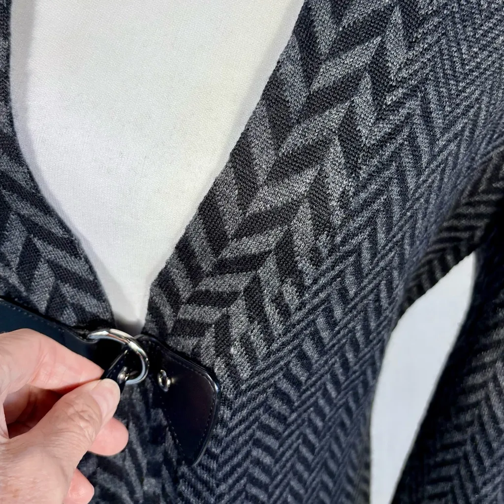 Soft Surroundings West Saxon Herringbone Wool Buckle-Front Duster Cardigan~ M💛 - Image 3