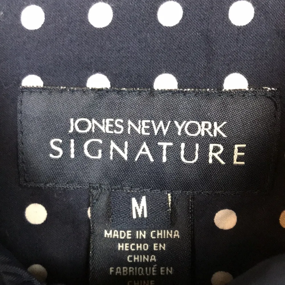 Jones New York Signature Women’s Quilted Liner Navy Blue Snap Button-Up Jacket - Image 9