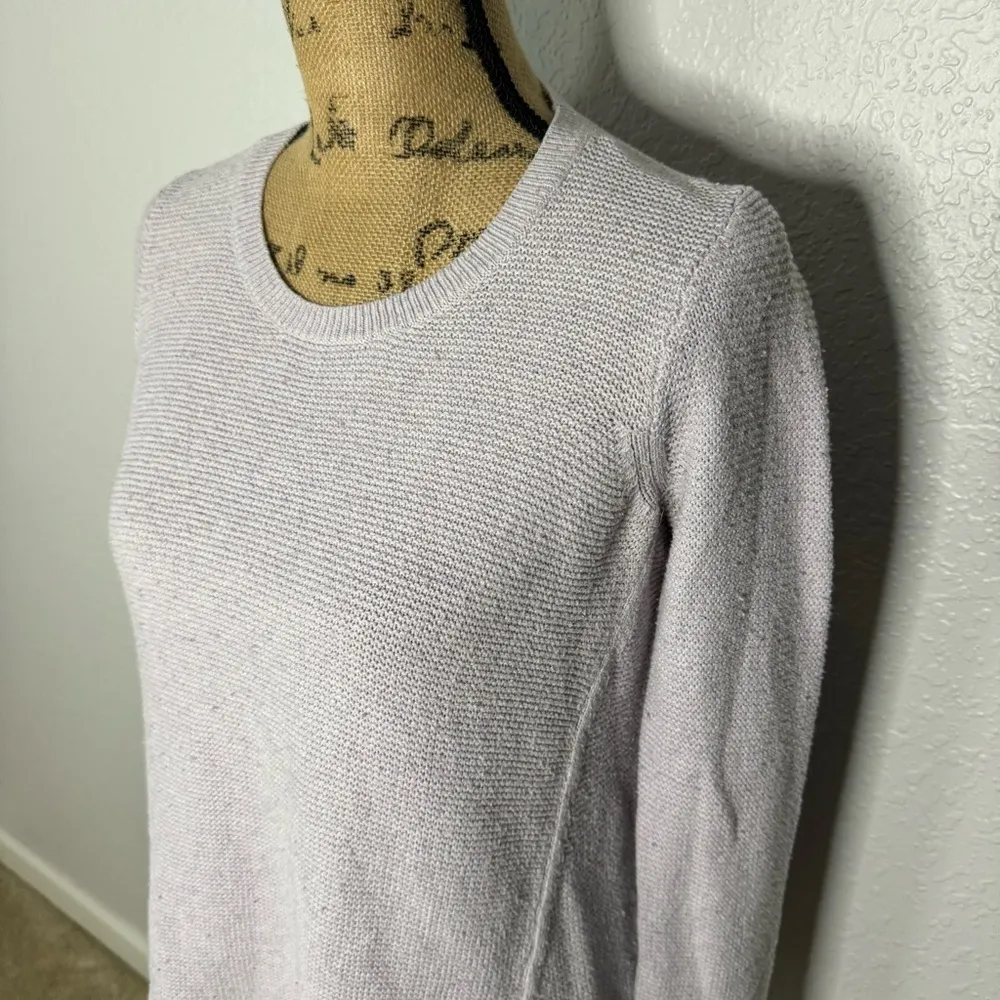 Madewell Riverside Texture Sweater Size XS Purple Cotton Knit Pastel Relaxed Fit - Image 3