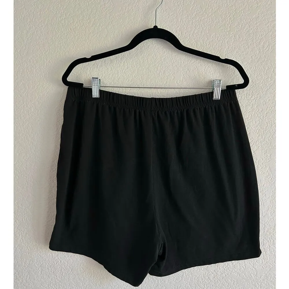 Romwe Powerpuff Girls Cartoon Letter Graphic Biker Black Shorts Plus Size 3XL - Image 7