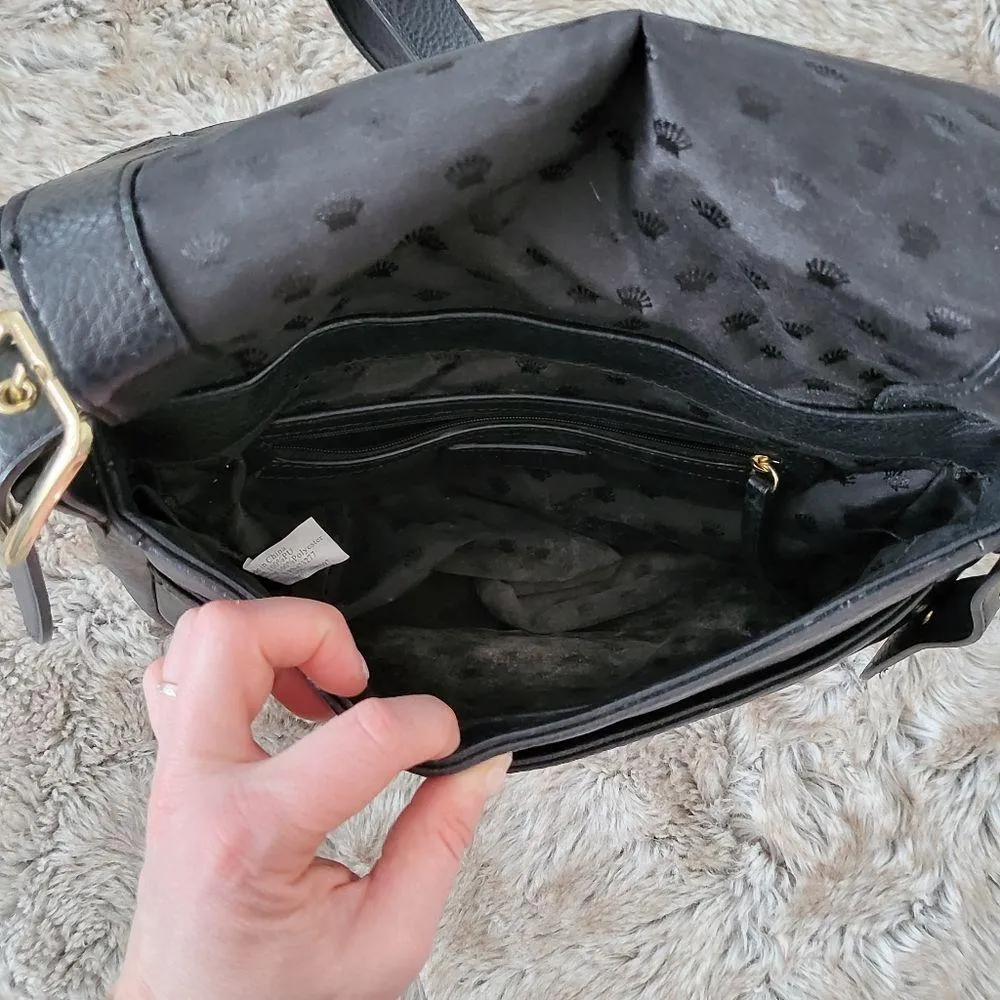Juicy Couture Black Faux Leather Crossbody Purse - Image 5