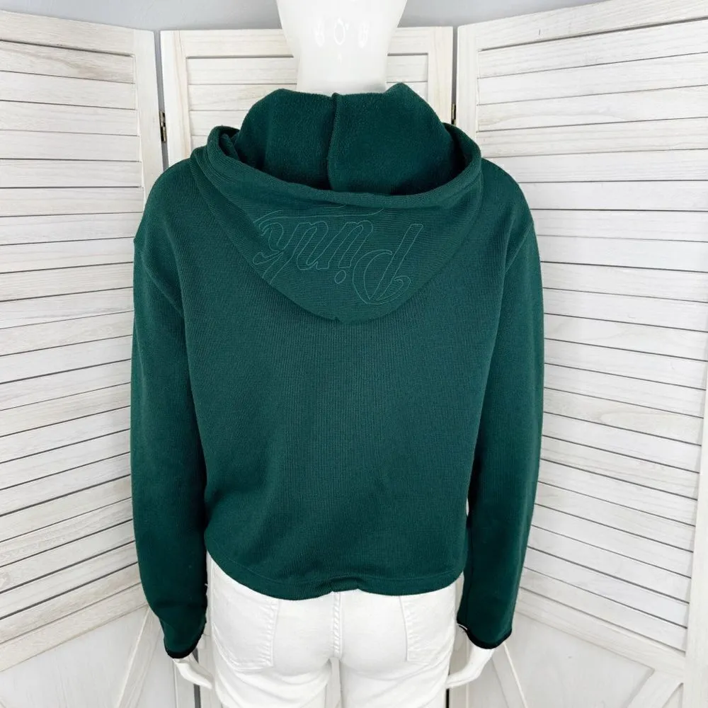 Pink by‎ Victoria’s Secret Sweater Knit Crop Hoodie Green Small Pullover - Image 5