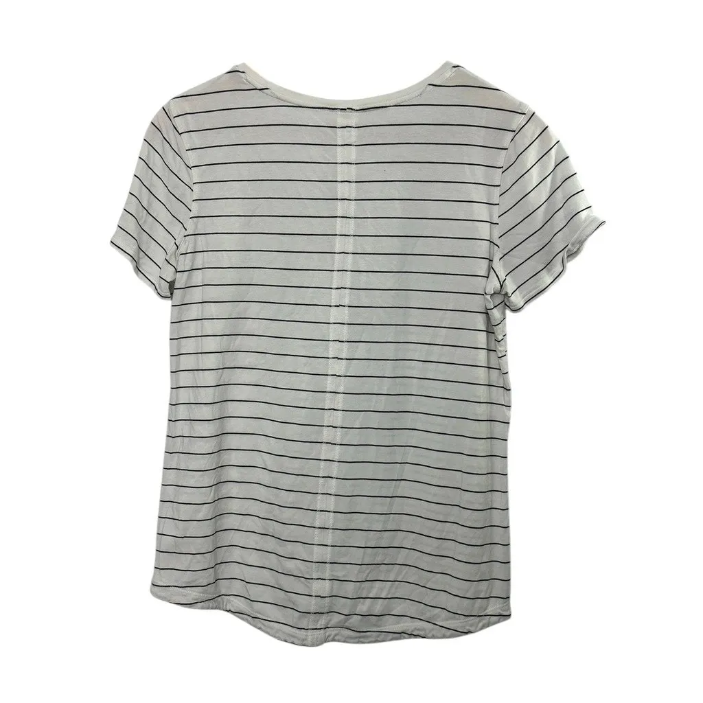 Calia For Carrie Underwood Relaxed Fit White Striped T - Image 4