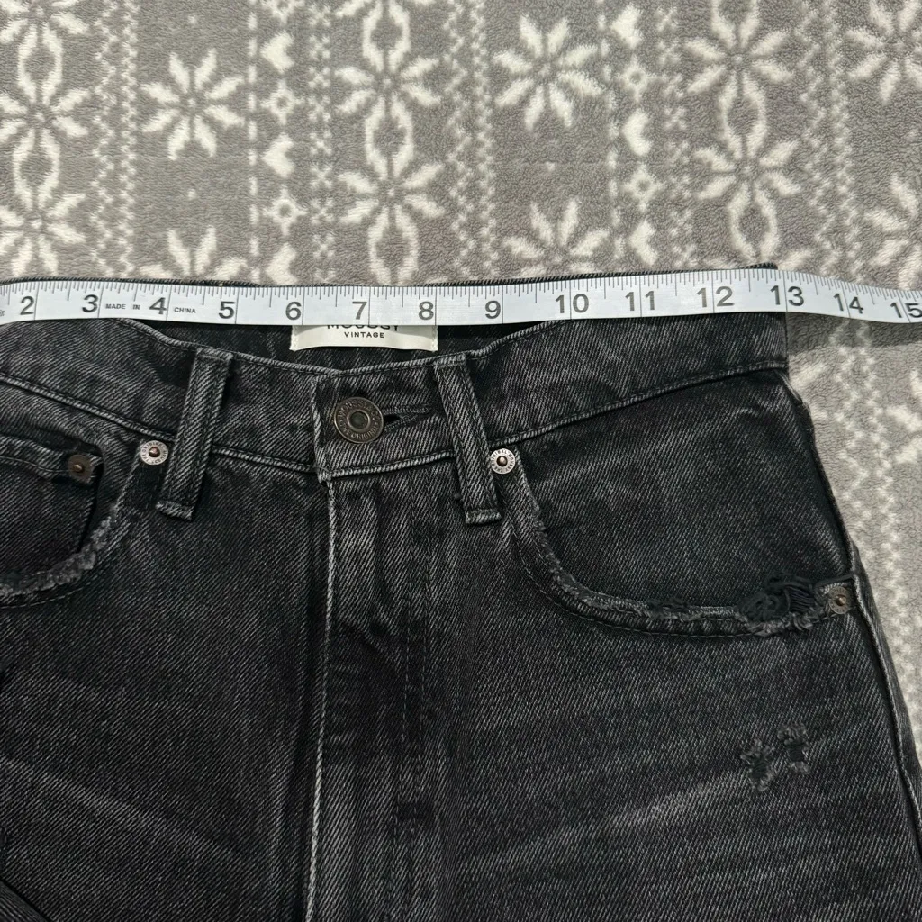 New Moussy Vintage Black Stuart Boy Skinny High Waisted Jeans Size 24‎ - Image 12