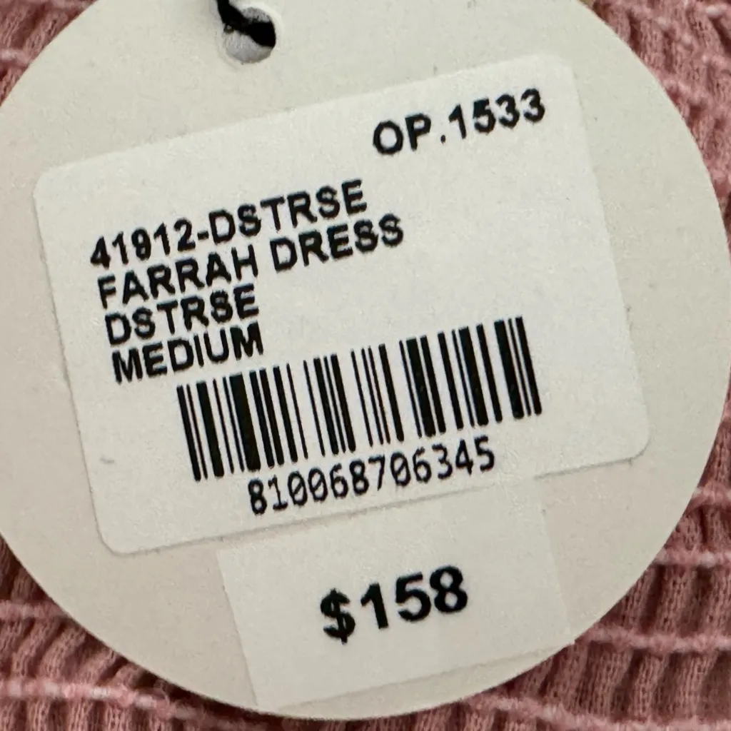 Peixoto Farrah Dress Womens Sz M Rose Pink Crochet Strap Tie Front MSRP $160 New Size M - Image 10