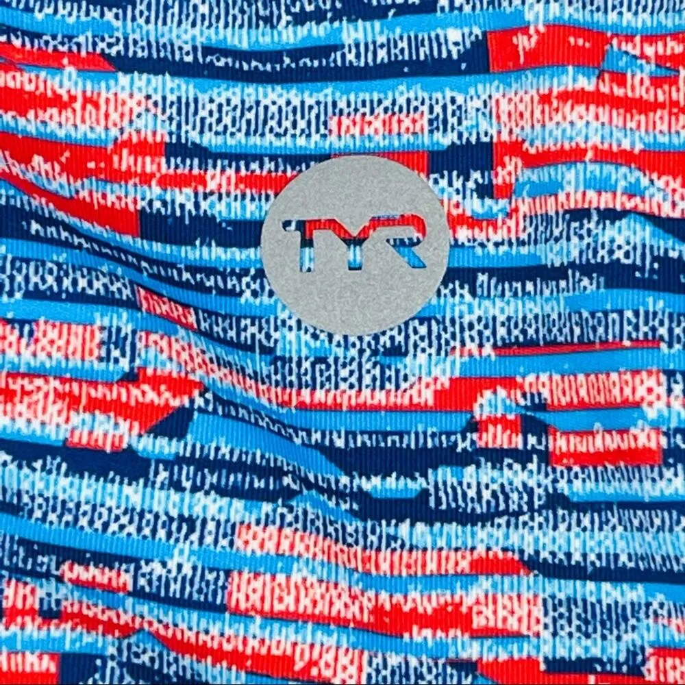 TYR Medium (8) Tankini Swimsuit Top Racerback Abstract Padded Cups Scoop Neck - Image 8