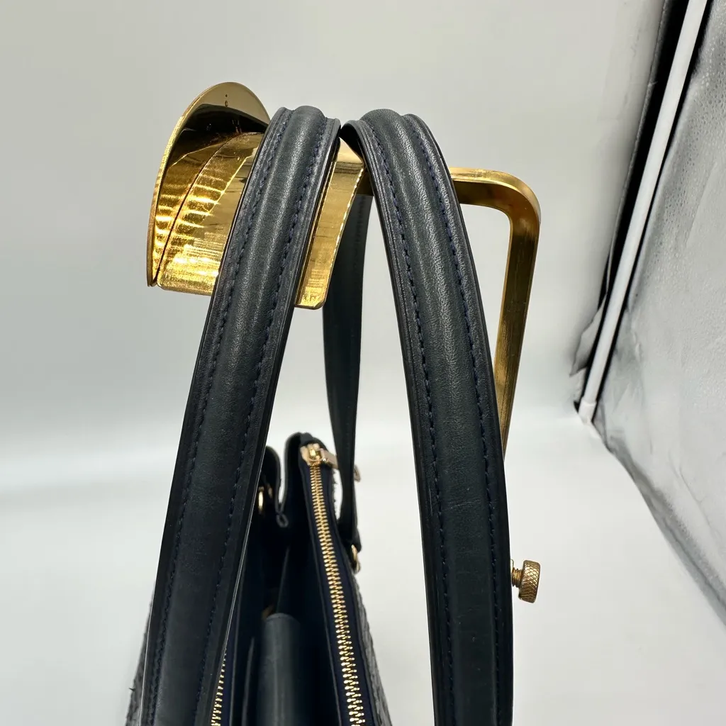 Coach Stanton Carryall handbag in stamped snakeskin leather Dark blue - Image 6