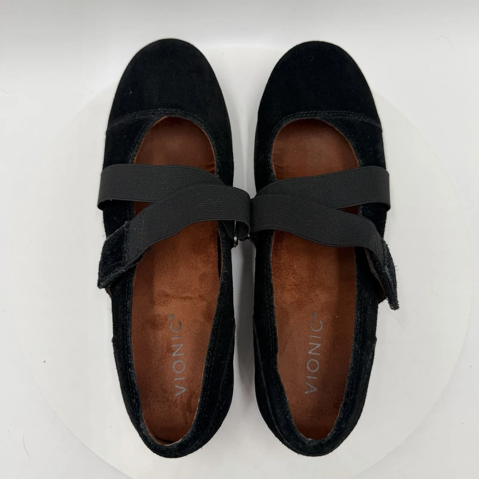 Vionic Shelby Mary Jane Black Suede Flats Women’s Size 8.5M - Image 6