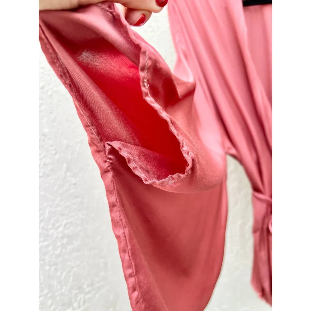 Nation LTD Wide Dolman Sleeve Trim Hem Wrap Tie Top Pink Women's Medium - Image 6