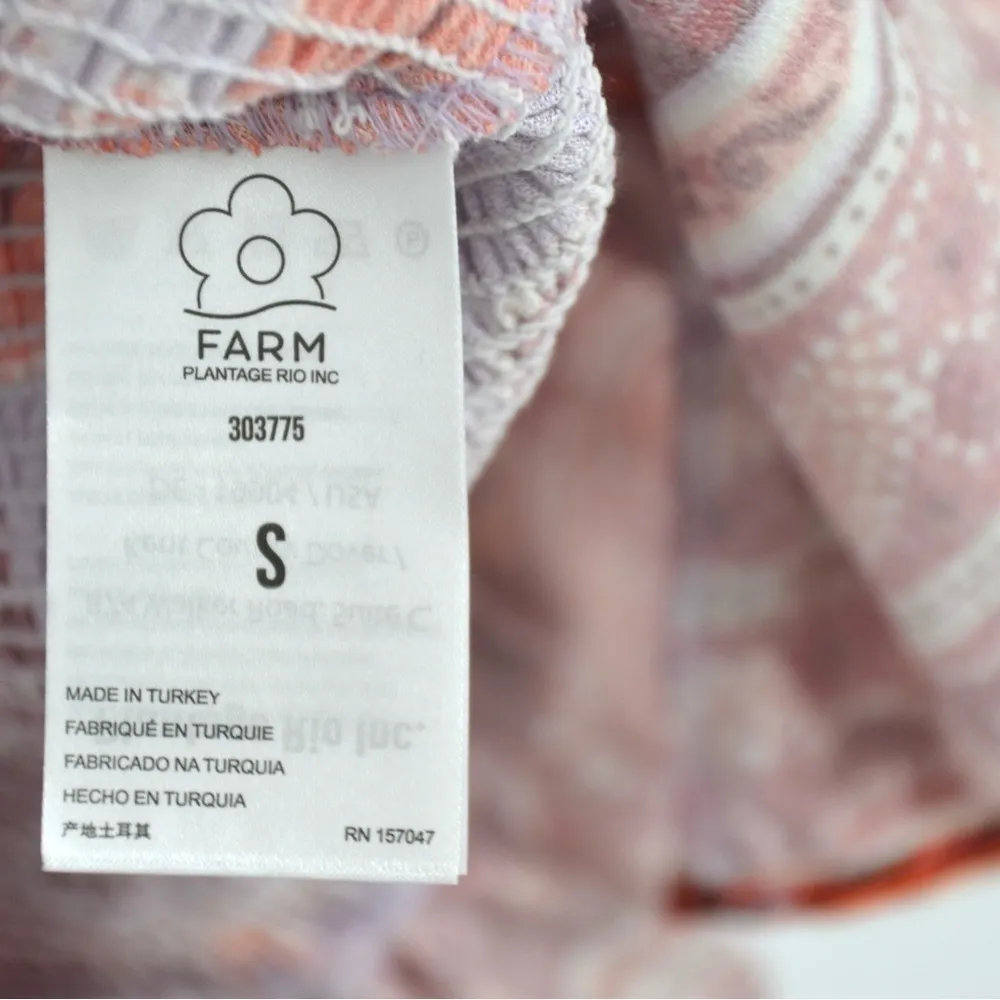 Farm Rio Sweet Floral Long Sleeve Mini Dress Smocked in Lilac Purple Red Size S - Image 10