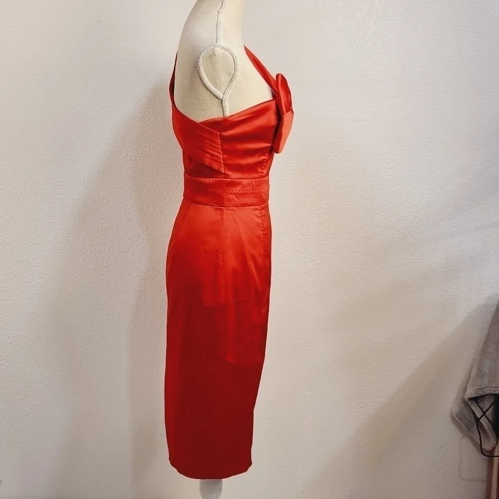 TED Baker Signature One Shoulder Strap Front Bow Pinup Dress Size: 2 - Image 11