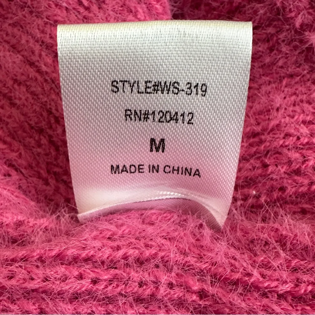 NWT Cotton Candy LA Twist Front Cozy Sweater Womens M Pink Fuzzy Cropped Kawaii Size M - Image 6