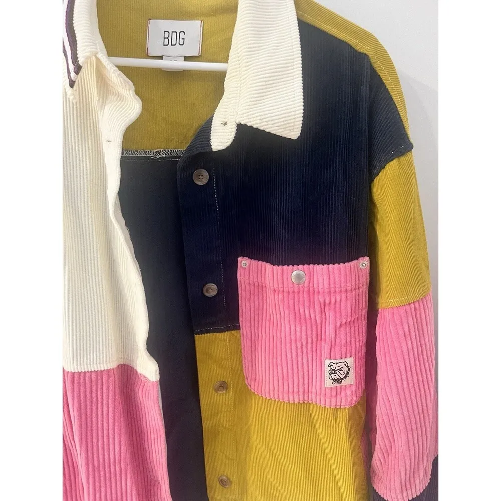 BDG Urban Outfitters Color Block Cotton Corduroy Shacket Size Small - Image 3