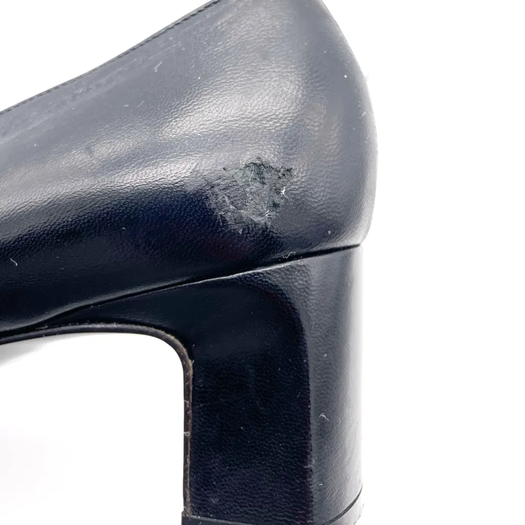 St. John Black Leather Cap Toe Heels Made in Italy Pumps Size 7 Vintage 80s 90s - Image 15