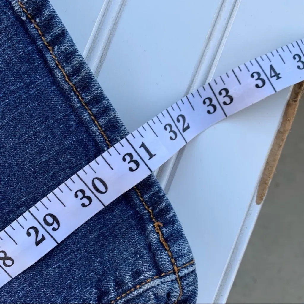 Lucky Brand Dungarees Mid Rise Flare SOHO dark blue denim Jeans Size 4 - Image 9