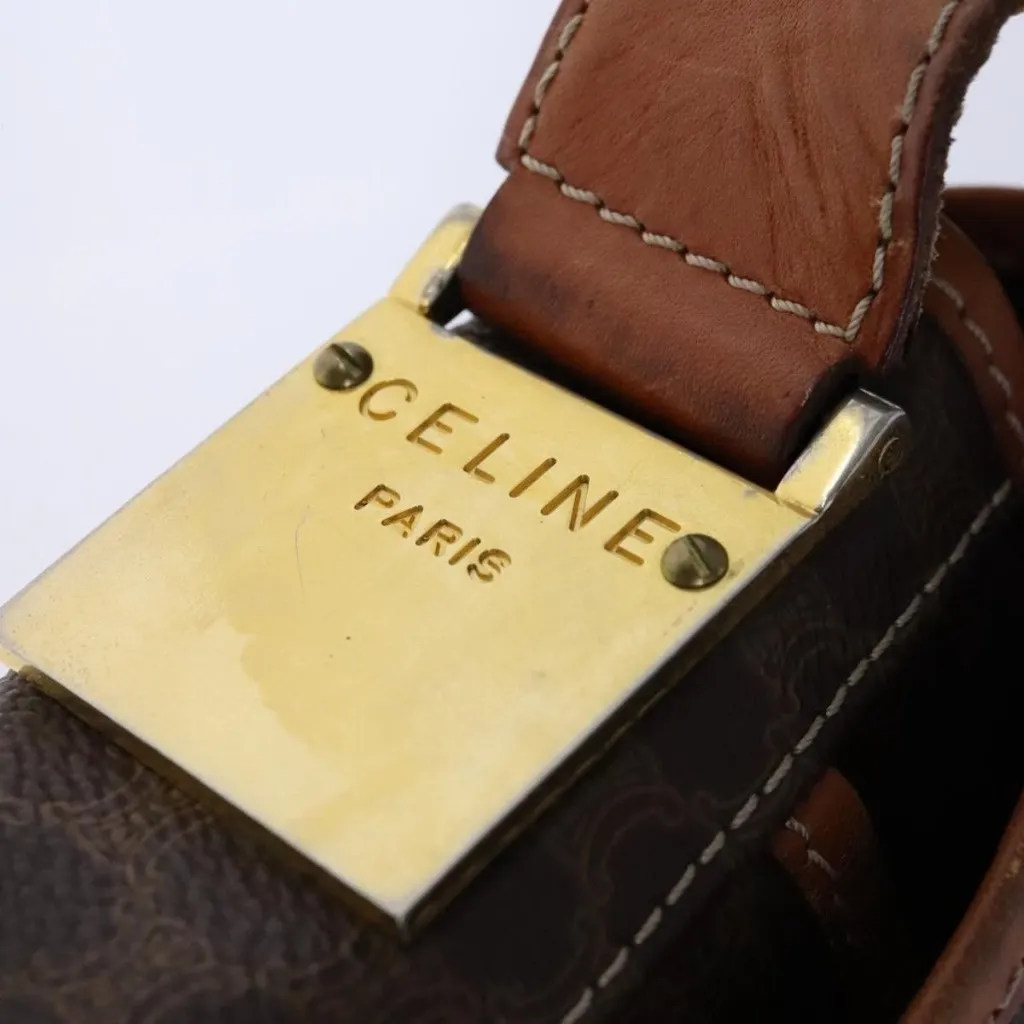 Macadam Canvas Shoulder Bag PVC Leather Gold Brown Authentic - Image 2