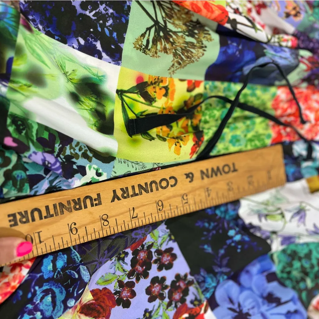 Skye's the Limit Soft Pant Boho Hippie‎ Floral Patchwork W/Pockets LG NEW Green - Image 9