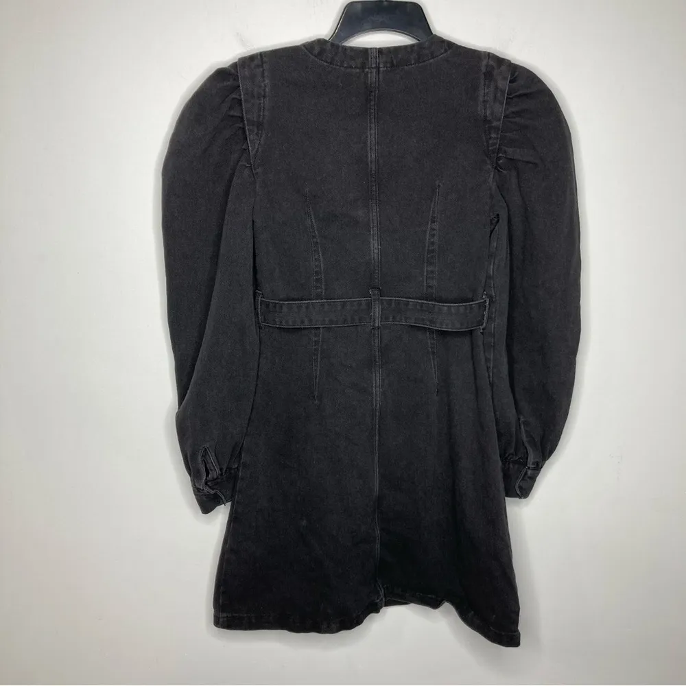 Primark Cares‎ black denim mini dress puffed sleeves size 0 - Image 6