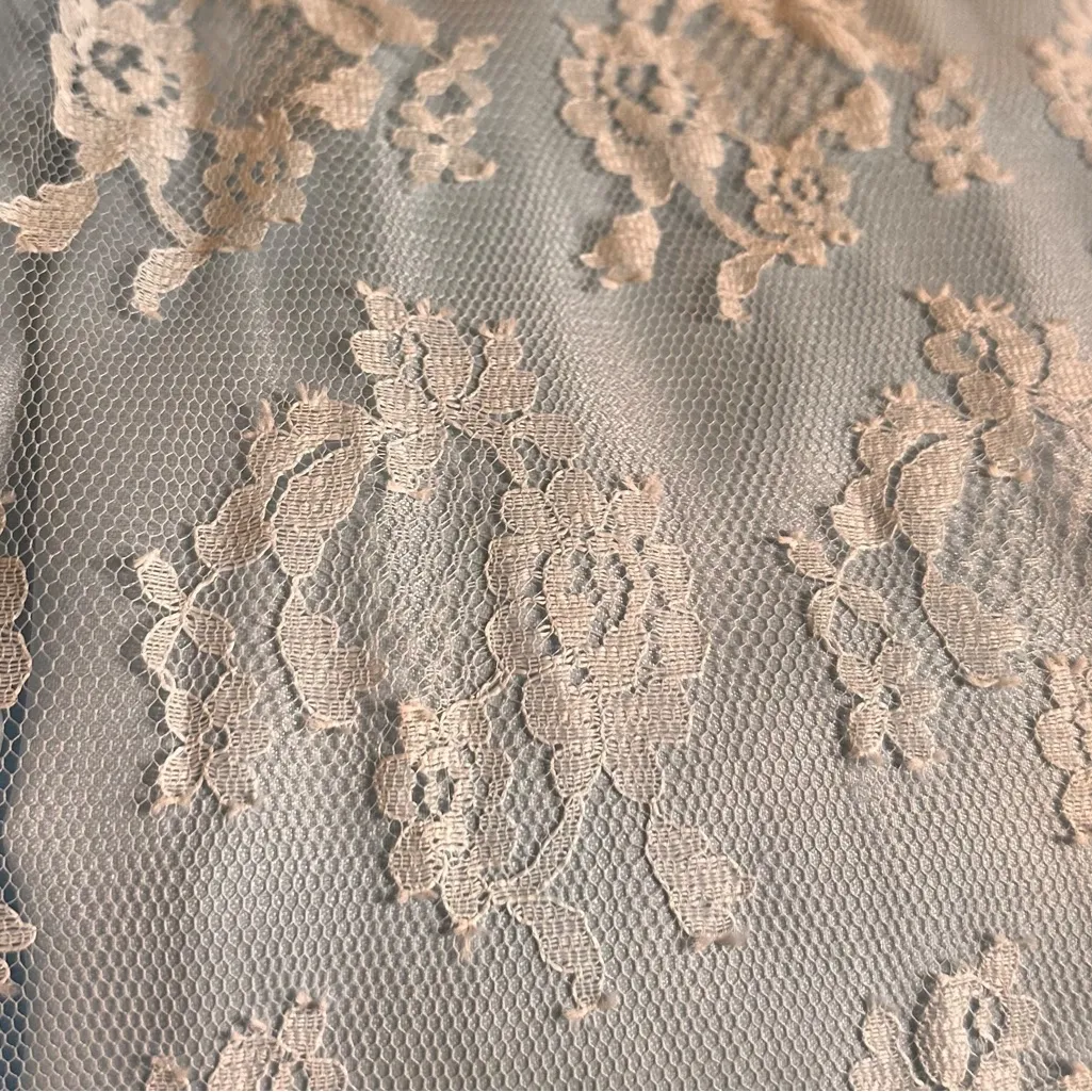 Vtg 70s White Lace Overlay Blue Satin Sleeveless Handmade “Gunne Style” Maxi XS - Image 15