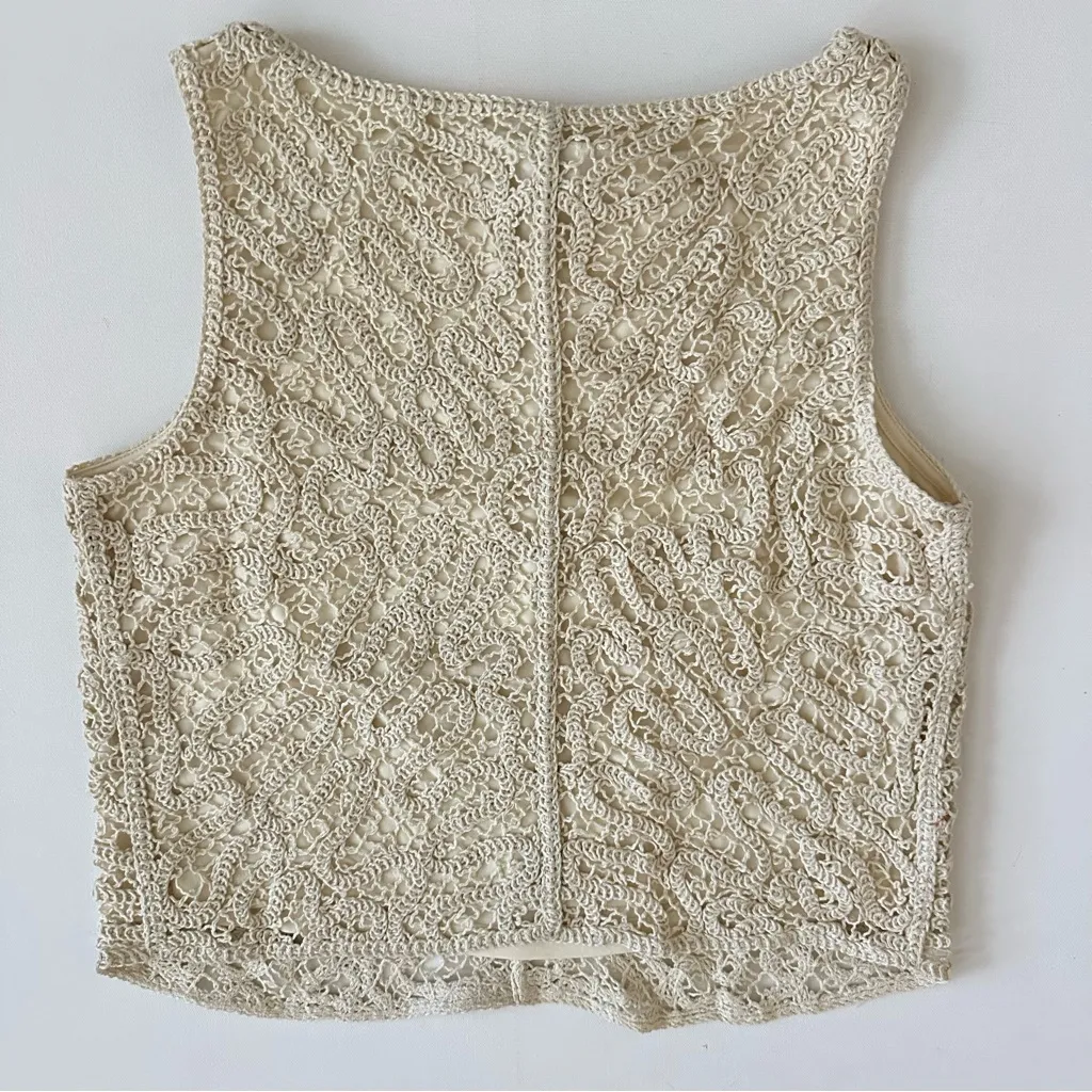 A New Day Beige Crochet Sleeveless Top Size M Women - Image 8