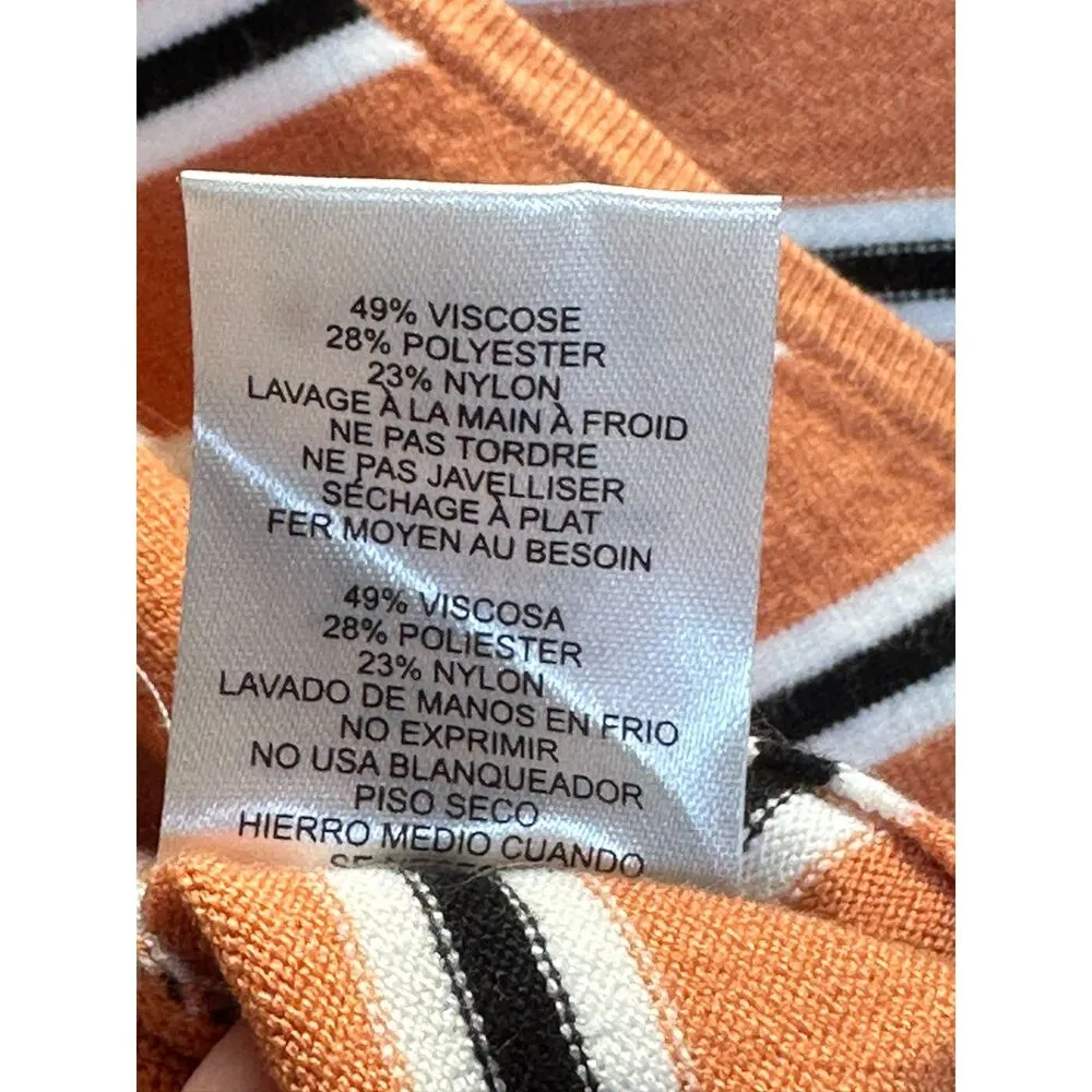 Favorite Daughter Women's Size L Coral The Revenge Stripe Crop Knit Top NWT Orange Size L - Image 6