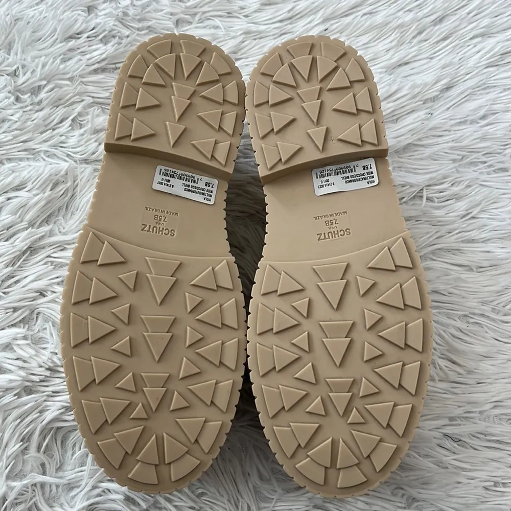 SCHUTZ Viola Crocodile-Embossed Leather Flat Loafers in Eggshell size 7.5B - Image 10