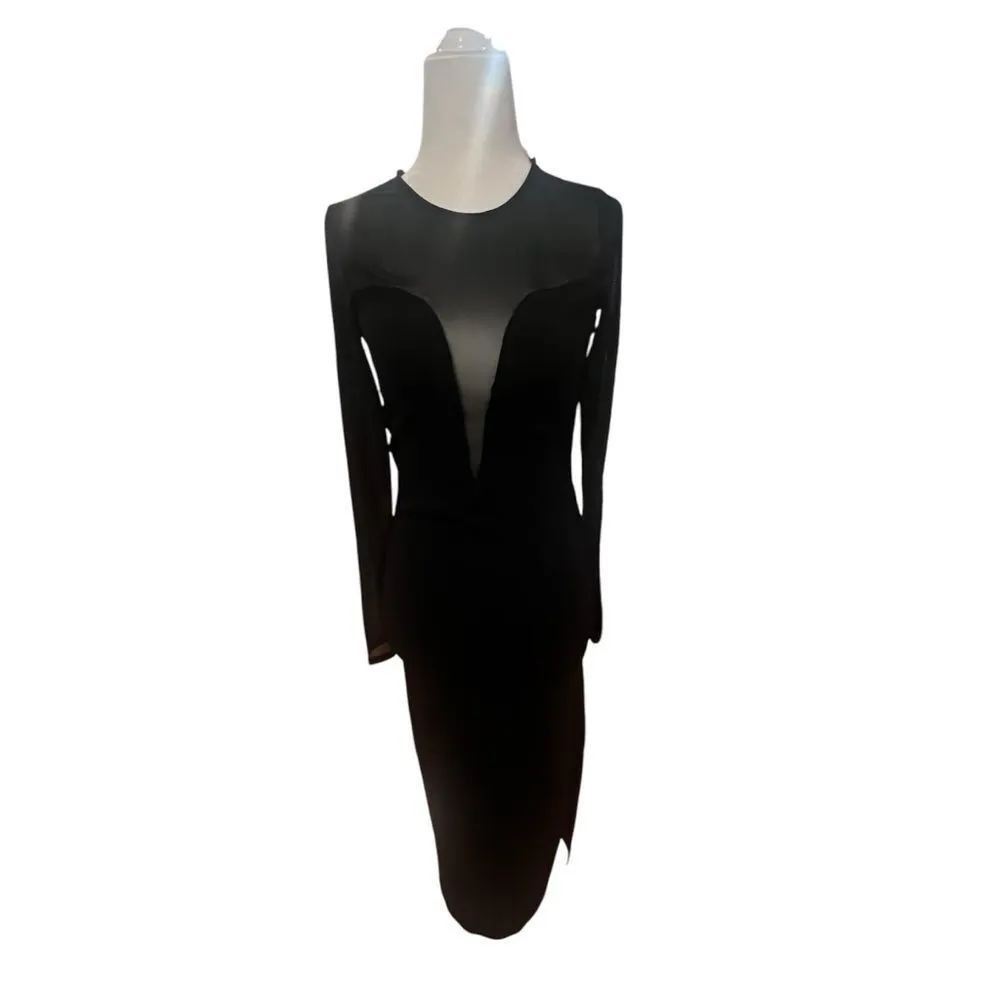 NWOT Astr the label women's Leona women's black‎ dress size small with keyhole - Image 10