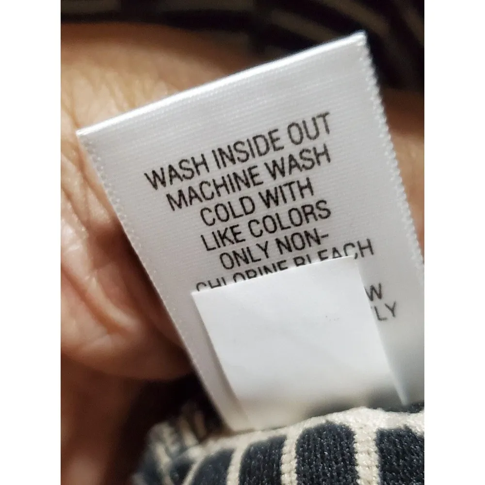 Dana Buchman Women's Black & White Polyester Zip Back Long Sleeve Top Blouse M - Image 9