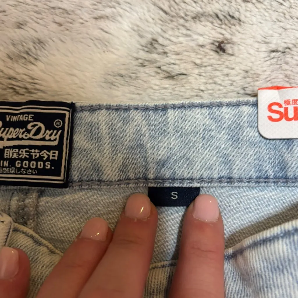Superdry Light Blue Cargo Pocket Denim Skirt - Image 5