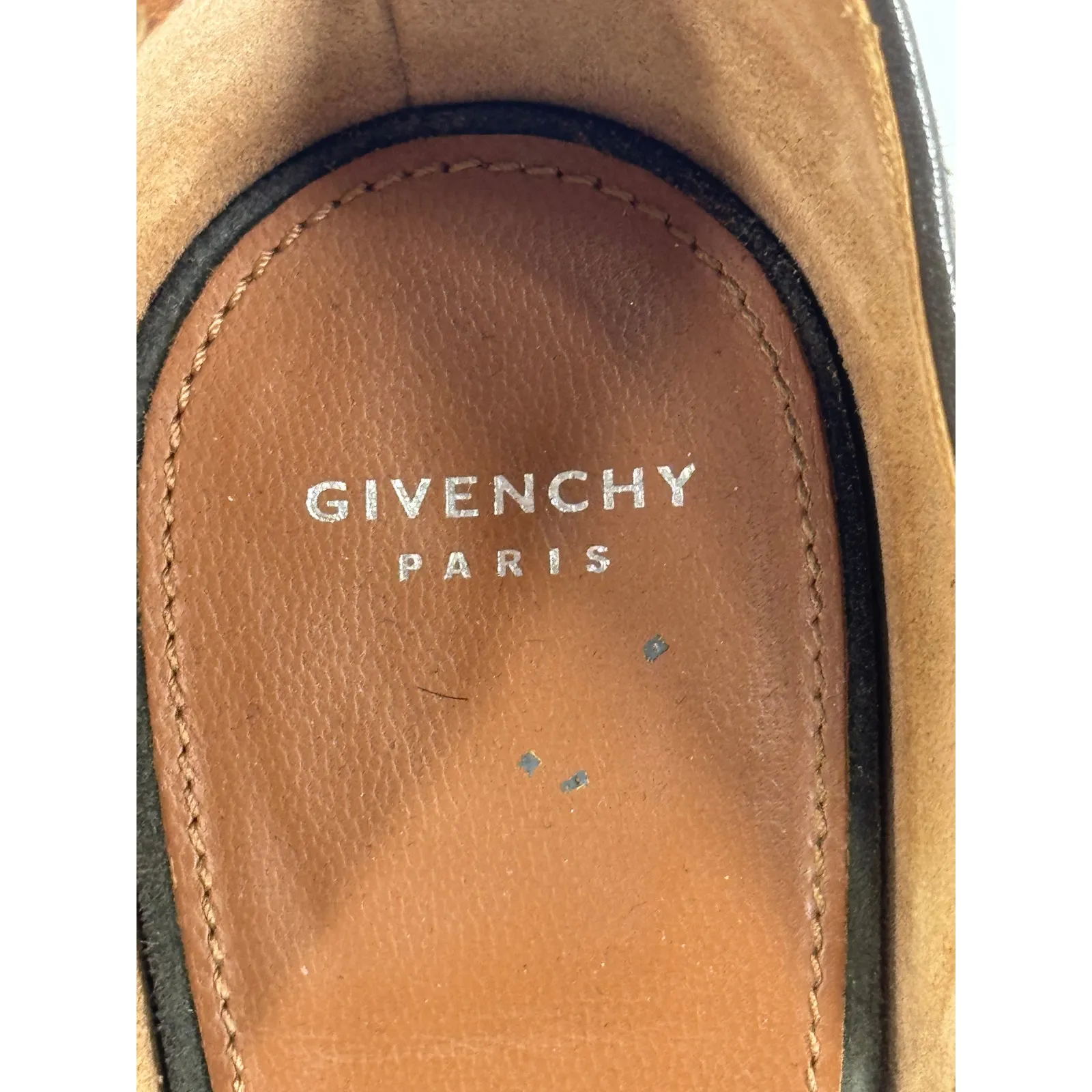 Givenchy Olive Green Shark Lock Suede Platform Heels - Image 6