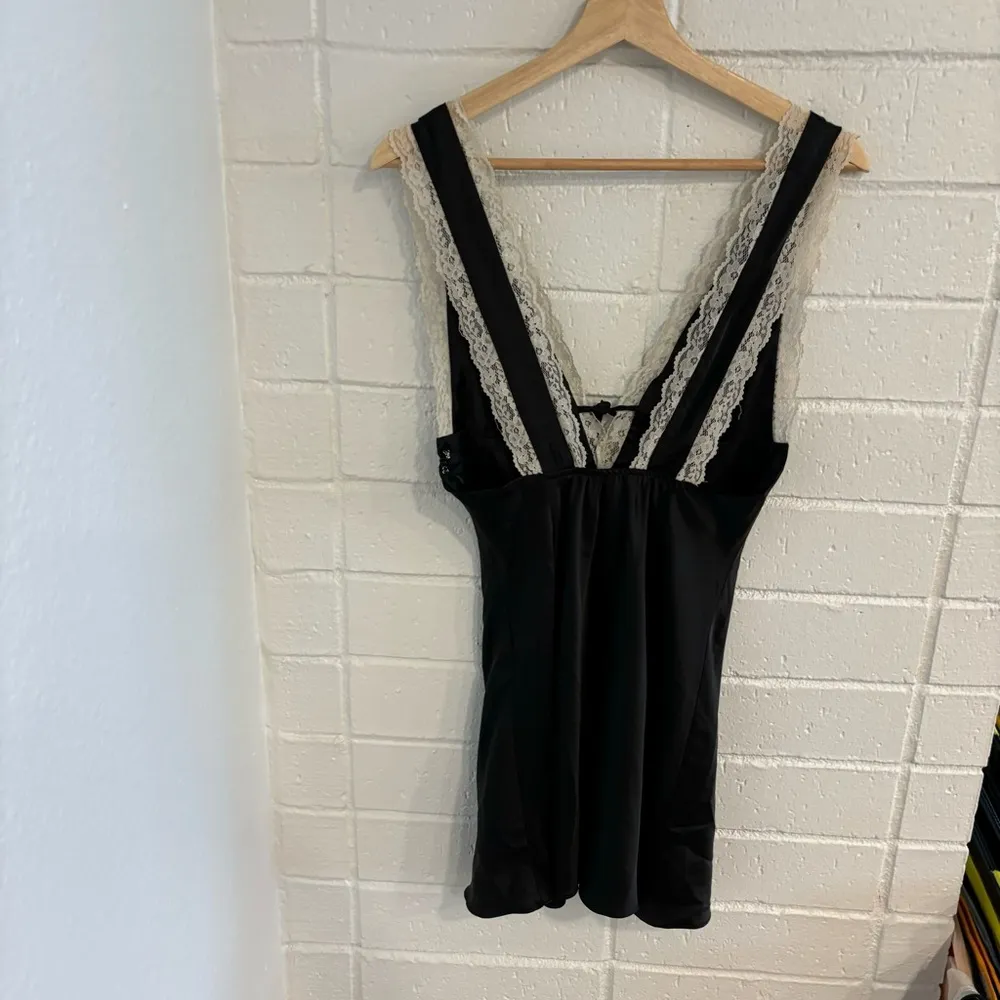 Cotton Candy LA black satin mini dress with lace - Image 4