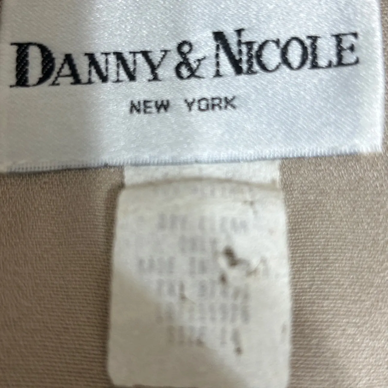 VTG Danny & Nicole Double Breasted Sheath Dress‎ Beige 14 Career Profession 90s - Image 9