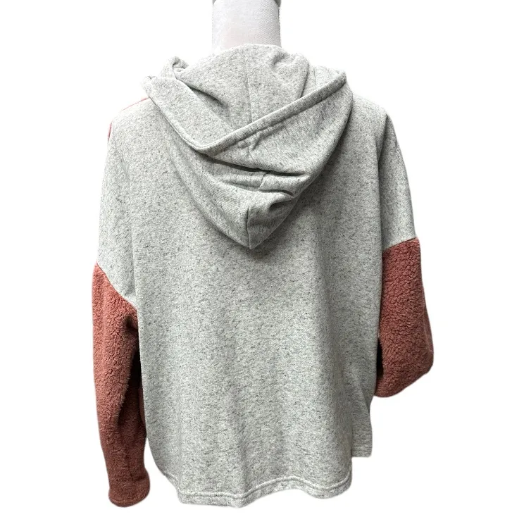 Umgee Half Zip Hooded‎ Sherpa Teddy Bear Sweatshirt Pull Over Oversize Size S - Image 7