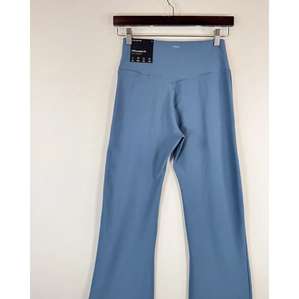 NWT YPB Abercrombie Fitch Leggings Blue SculptLUX Flare Ultra High Rise Medium - Image 7