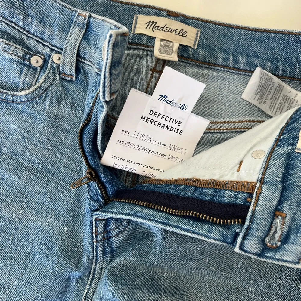 NWT Madewell The '90s Straight Jean 23 broken zipper needs repair/replacement - Image 13